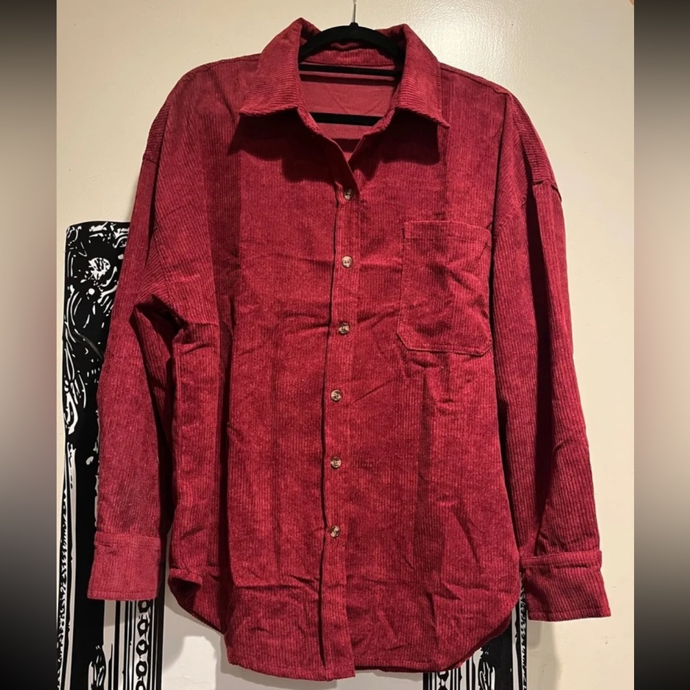 Lightweight corduroy shacket